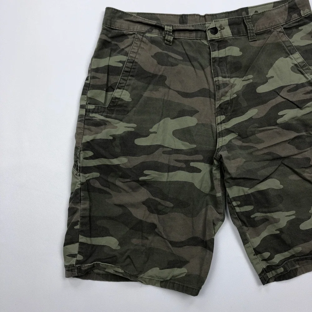 Genuine Dickies Mens 32 Camo Ripstop Cargo Shorts Green 10